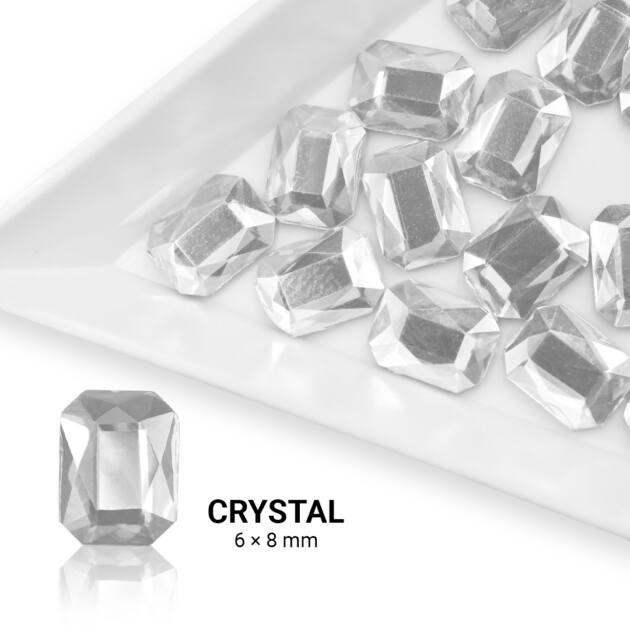 Formakő téglalap alakú - 6x8mm - Crystal 20db
