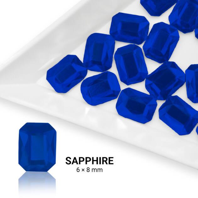 Formakő téglalap alakú - 6x8mm - Sapphire 20db
