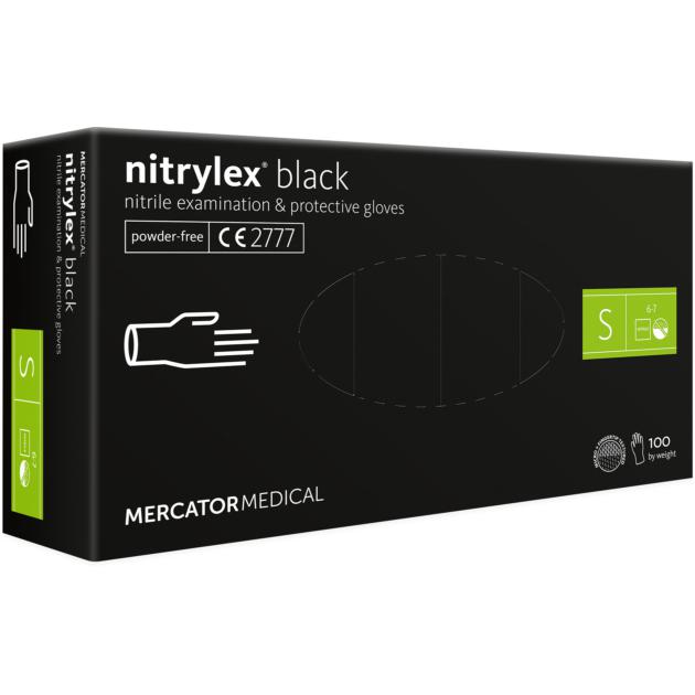 nitrylex® black púdermentes nitril kesztyű (M,L méret)