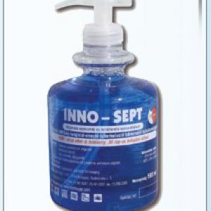 INNO-SEPT kézfertőtlenítő szappan Baktericid (MRSA), fungicid, virucid, hatású. 500 ml.