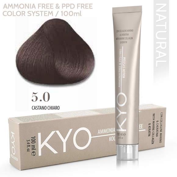 5.0 KYO - Világos barna PPD és AMMÓNIAMENTES! 100 ml