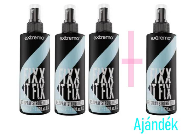 EXTREMO Fixx It Fix Gel Spray Strong Hold 3+ 1  AJÁNDÉK !