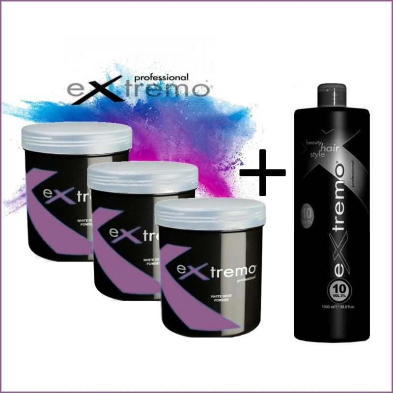 Extremo Lila pigmentes szőkítő por 500 gr 3db + 1 db Oxy Ajándékba!