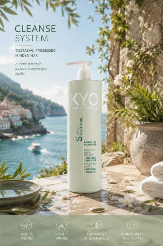 KYO fejbőr tisztító Cleansy Sampon gyakori használatra 1000 ml SLS/SLES PARABÉN MENTES
