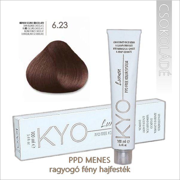 Kyo Lumen Vegan Fényhajfesték 6.23 Sötét Csokoládé Gesztenye 100 ml 1+1.5 (Szakmai árakért regisztrálj adószámoddal!)