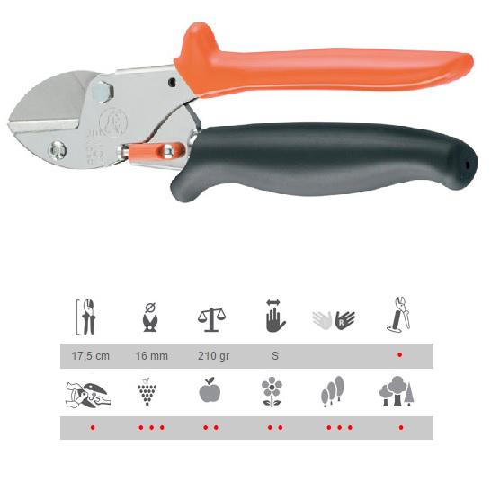 5109 rávágós metszőolló forgónyeles 17,5cm