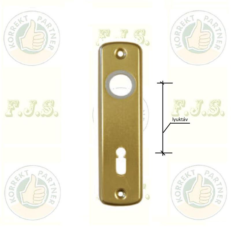 Ajtócím lővér kulcsos F2 pezsgőszín 55 mm-es lyuktáv