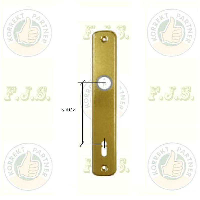 Ajtócím normál kulcsos F2 pezsgőszín 90 mm-es lyuktáv