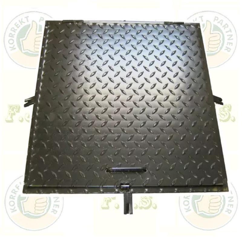 Aknafedlap lakatolható fekete 800x800mm aknafedő, kerettel