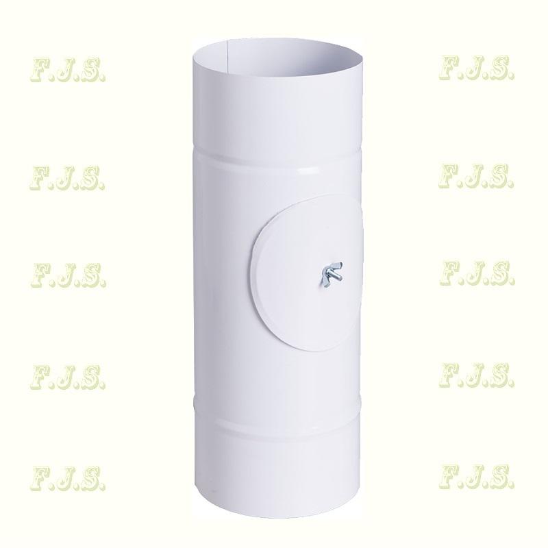 alumínium füstcső Ø100/ 33,3 tisztítónyílással Szinterezett fehér