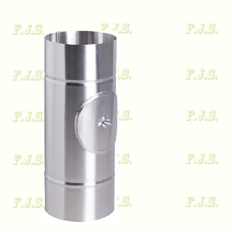 alumínium füstcsö Ø130/ 33,3 tisztítónyílással natúr