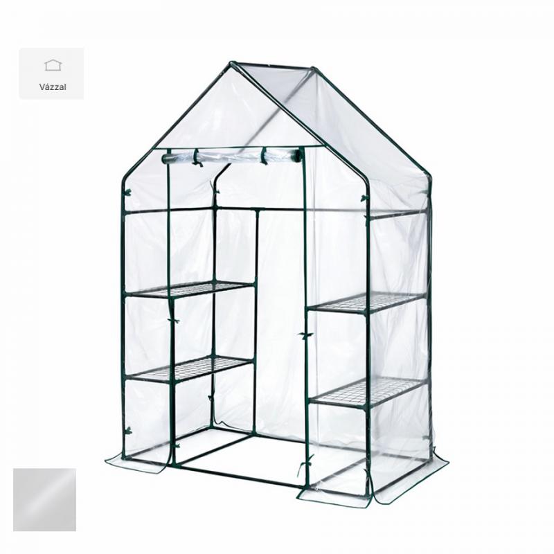 Balkon melegház 143x73x195 cm Átlátszó fóliával