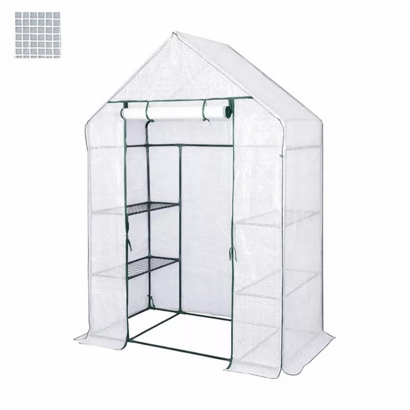 Balkon melegház 143x73x195 cm fehér fóliával