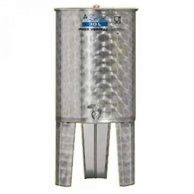 Bortartály inox 30L csappal úszófedeles rozsdamentes élelmiszeripari acél hordó