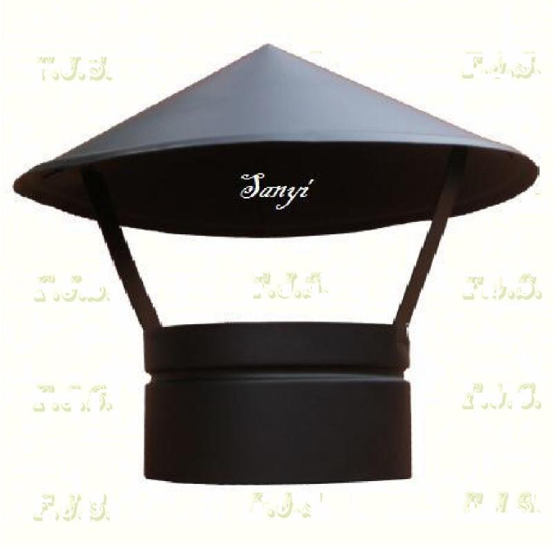 esővédő sapka Ø110 mm fekete acél (kémény, béléscső, füstcső)