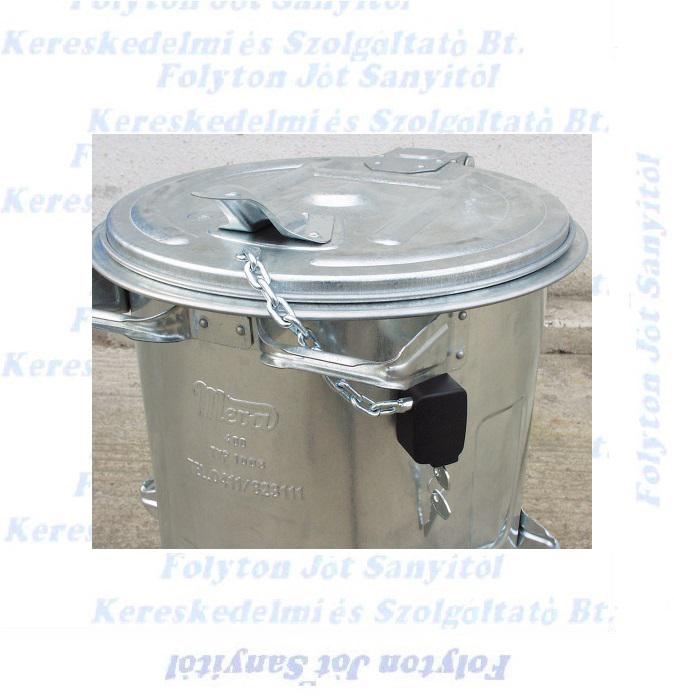 Kuka fedél Zár lánccal szemetes kukához