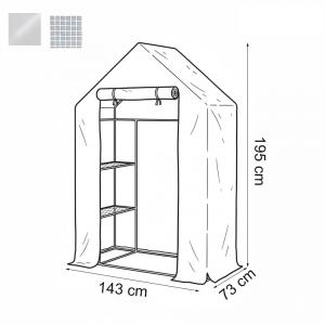 Balkon melegház 143x73x195 cm fehér fóliával