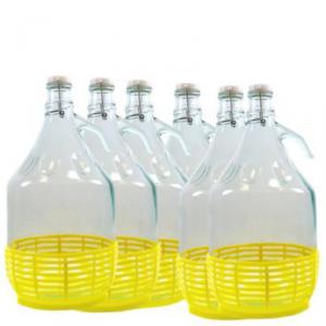 Dáma üveg 5L  csattal tömítéssel demizson 6 db/csomag