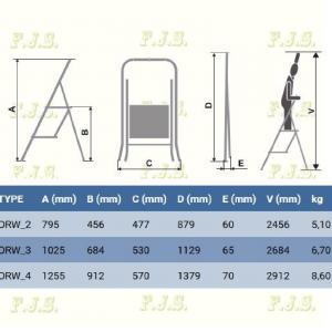 Elkop Biztonsági fellépő 2 fokos, acél létra