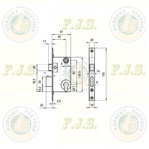 Euro-Elzett 709 cilinderes bevésőzár 50/90 mm