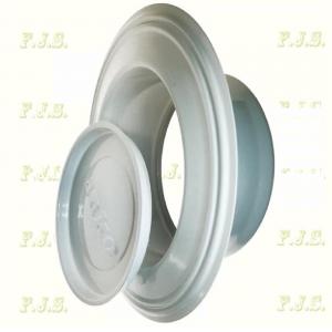 Falhüvely Ø160 mm csőrózsával dugóval fehér zománcozott Fali hüvely fi 160 mm