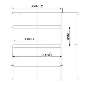 Fém hordó 115l festett levehető tetővel bilinccsel