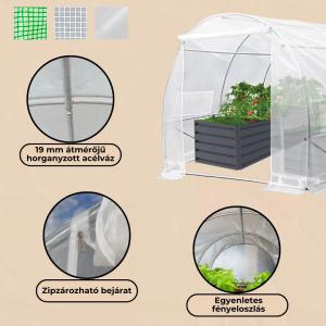 Fóliasátor erősített vázzal átlátszó fóliával 200x300x600 cm 18 m2