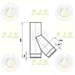Füstcső ágidom Ø150/400 mm 1 mm fekete acél