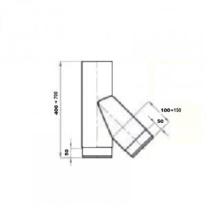 Füstcső ágidom Ø160/400 mm 1 mm fekete acél