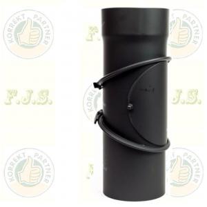 Füstcső könyök Ø200/0-90° állítható Vastag falú fekete acél 2mm tisztító nyílással BERTRAMS