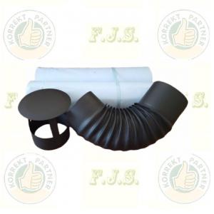 Füstcső szett Ø120mm 4 részes fekete üstházra
