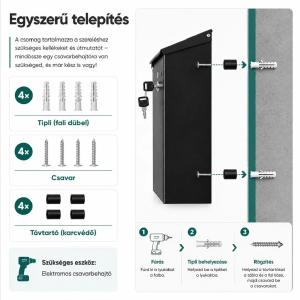 Homepost kültéri postaláda névtáblával zárható antracit