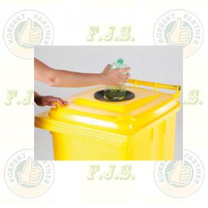 Kuka 120 l sárga kerekes háztartási szemetes CE Szelektív műanyag hulladékgyűjtő