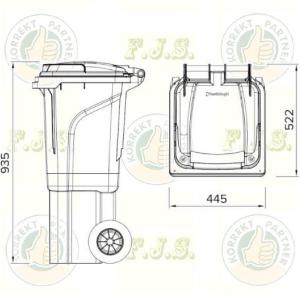Kuka 60l zöld kültéri kerekes háztartási szemetes CE