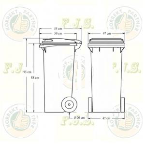 Mirpol Kuka 120l sárga kültéri Kerekes háztartási szelektív szemetes CE
