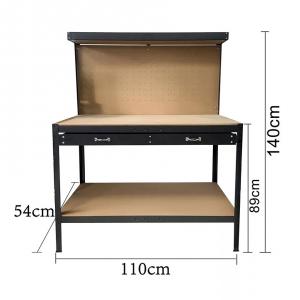 Munkaasztal, munkapad fiókkal fekete