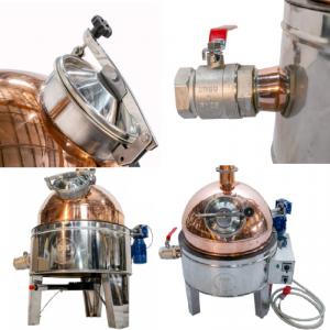 Performance 100 L pálinkafőző elektromos keverővel, Gin aromakosárral elektromos fűtéssel