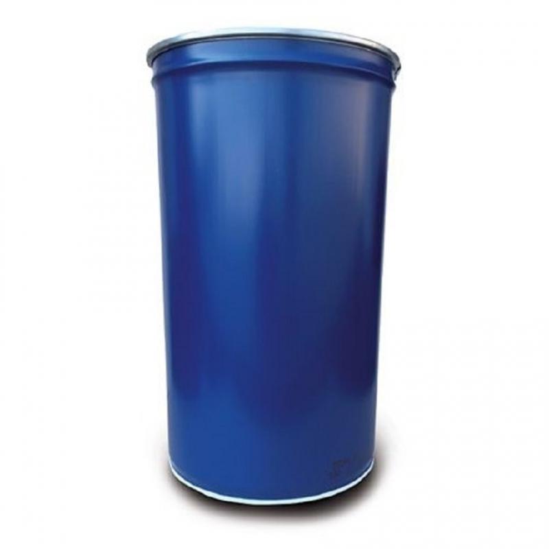 Fém hordó 220l levehető tetővel bilinccsel műanyag belsővel UN bevizsgálással