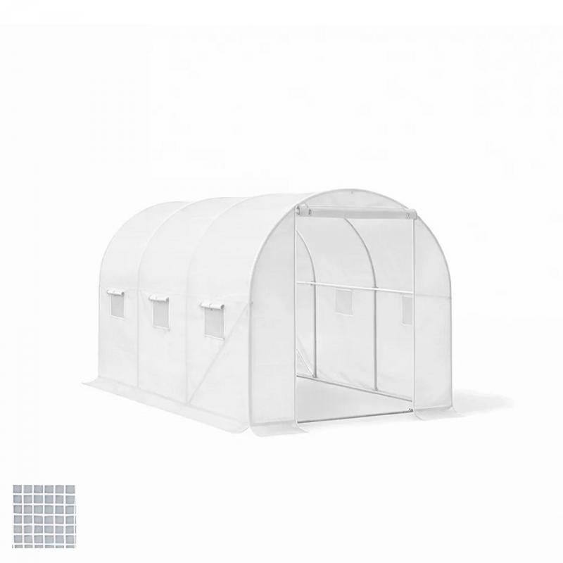 Fóliasátor erősített vázzal fehér fóliával 200x200x300 cm 6 m2