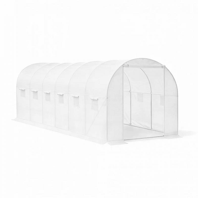 Fóliasátor erősített vázzal fehér fóliával 200x300x600 cm 18 m2