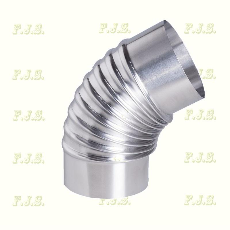 Füstcső alumínium Könyök Ø 76/120° natúr