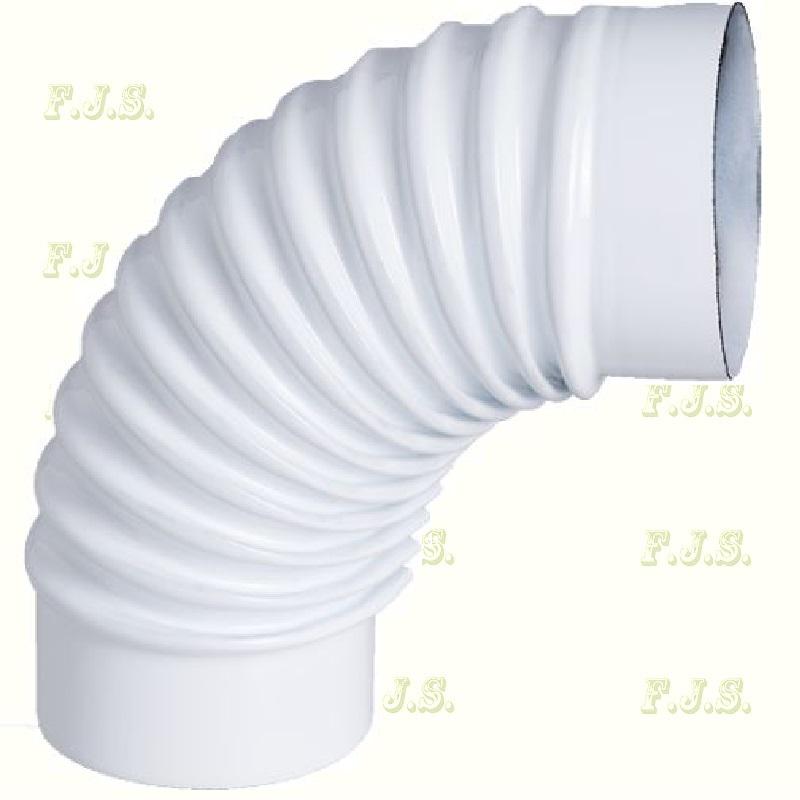 Füstcső alumínium Könyök Ø100/ 90° Szinterezett fehér
