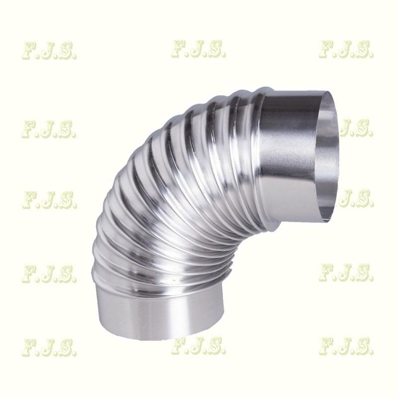 Füstcső alumínium Könyök Ø110/ 90° natúr