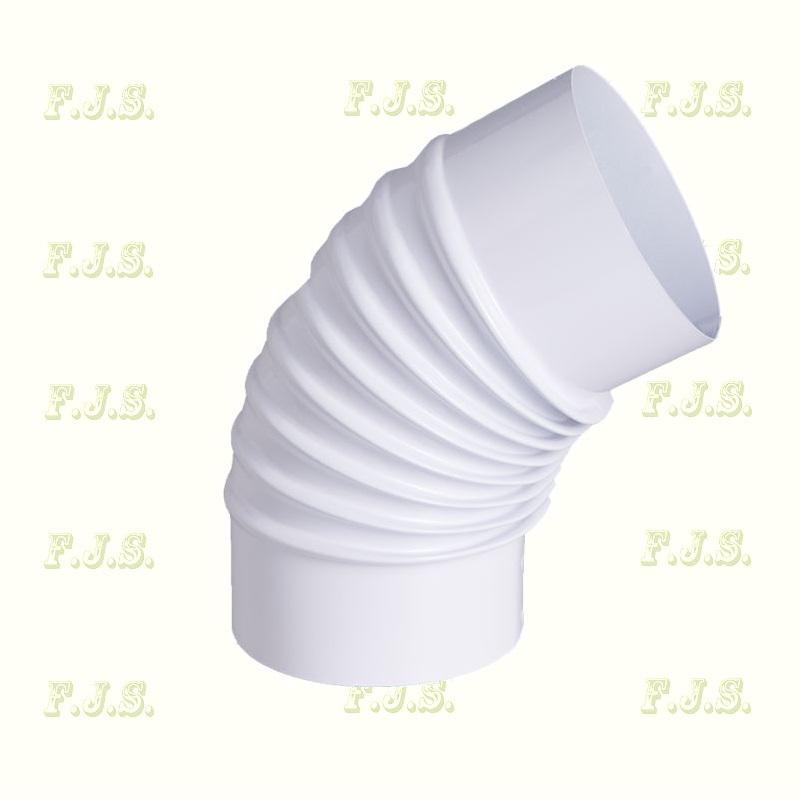 Füstcső alumínium könyök Ø180/ 120° Szinterezett fehér (egyedi)