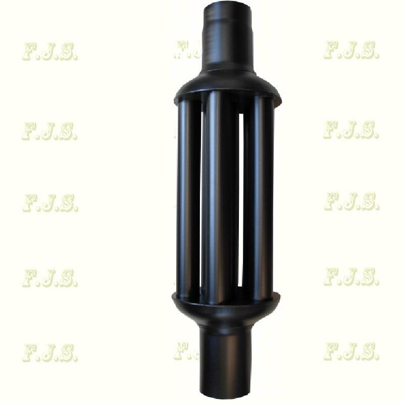 Füstcső Hődob fekete Ø130/1000mm vastag falú, hőfokozó