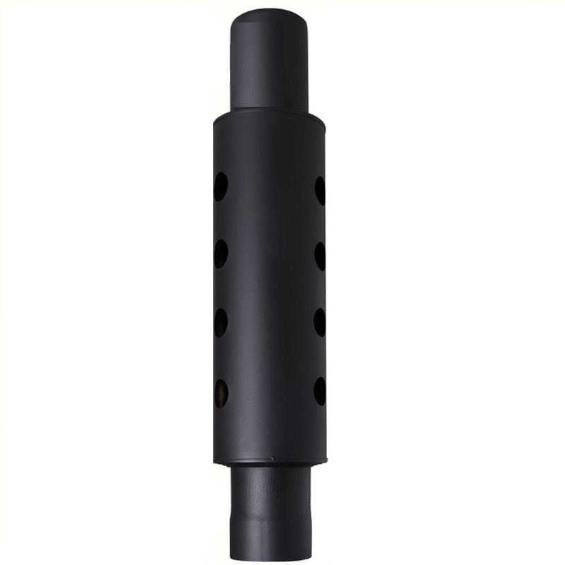 Füstcső Hődob Ø105 fekete egyszerű, acél hőfokozó