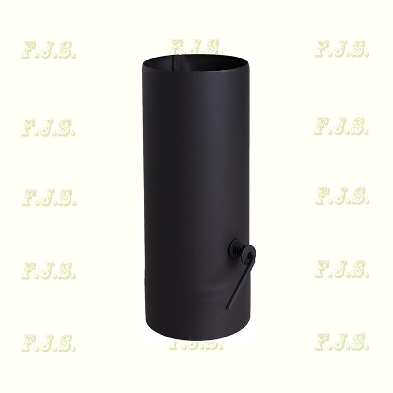 Füstcső huzatszabályzós  Ø130/400 fekete pillangószelep acél