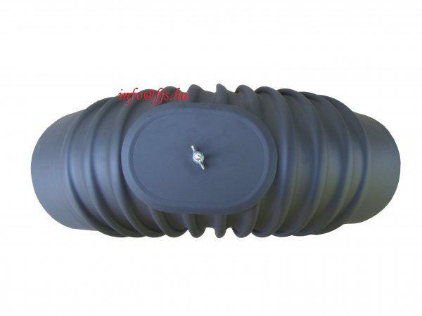 Füstcső Könyök Ø105/90° tisztítónyílással fekete acél