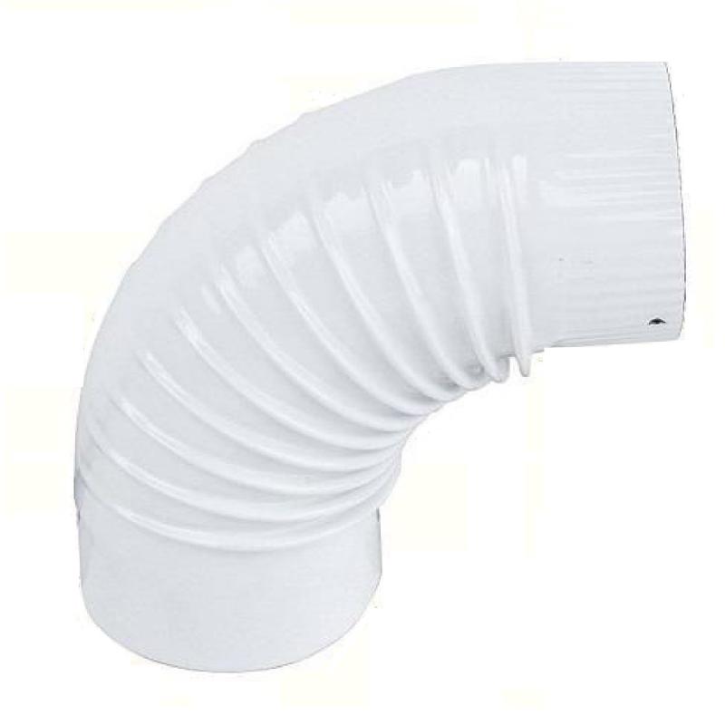 Füstcső könyök Ø120/90° Fehér zománcos, zománcozott acél fi 120 mm