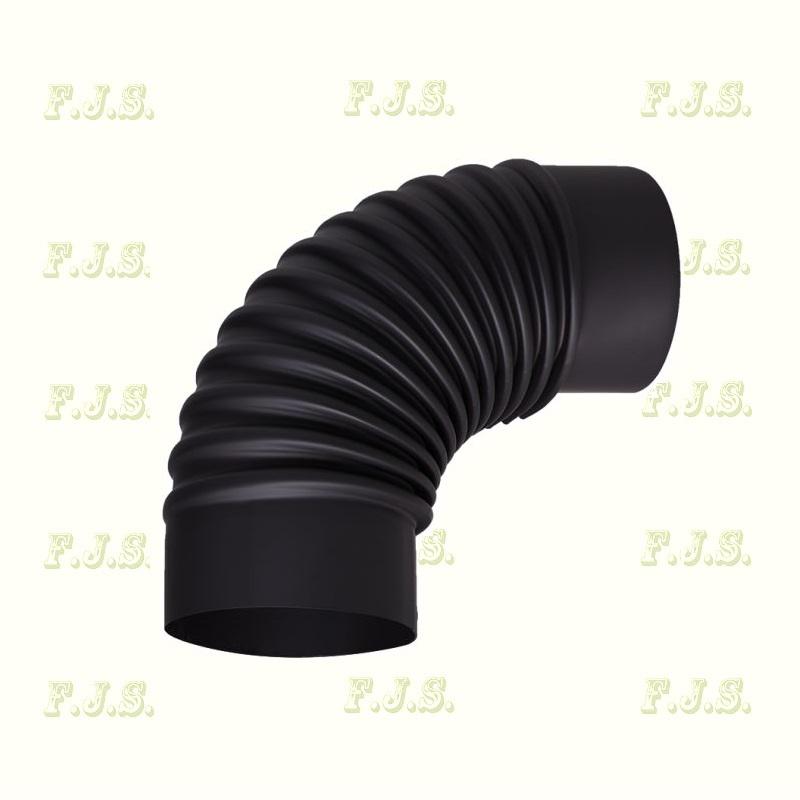 Füstcső könyök Ø120/90° fekete acél